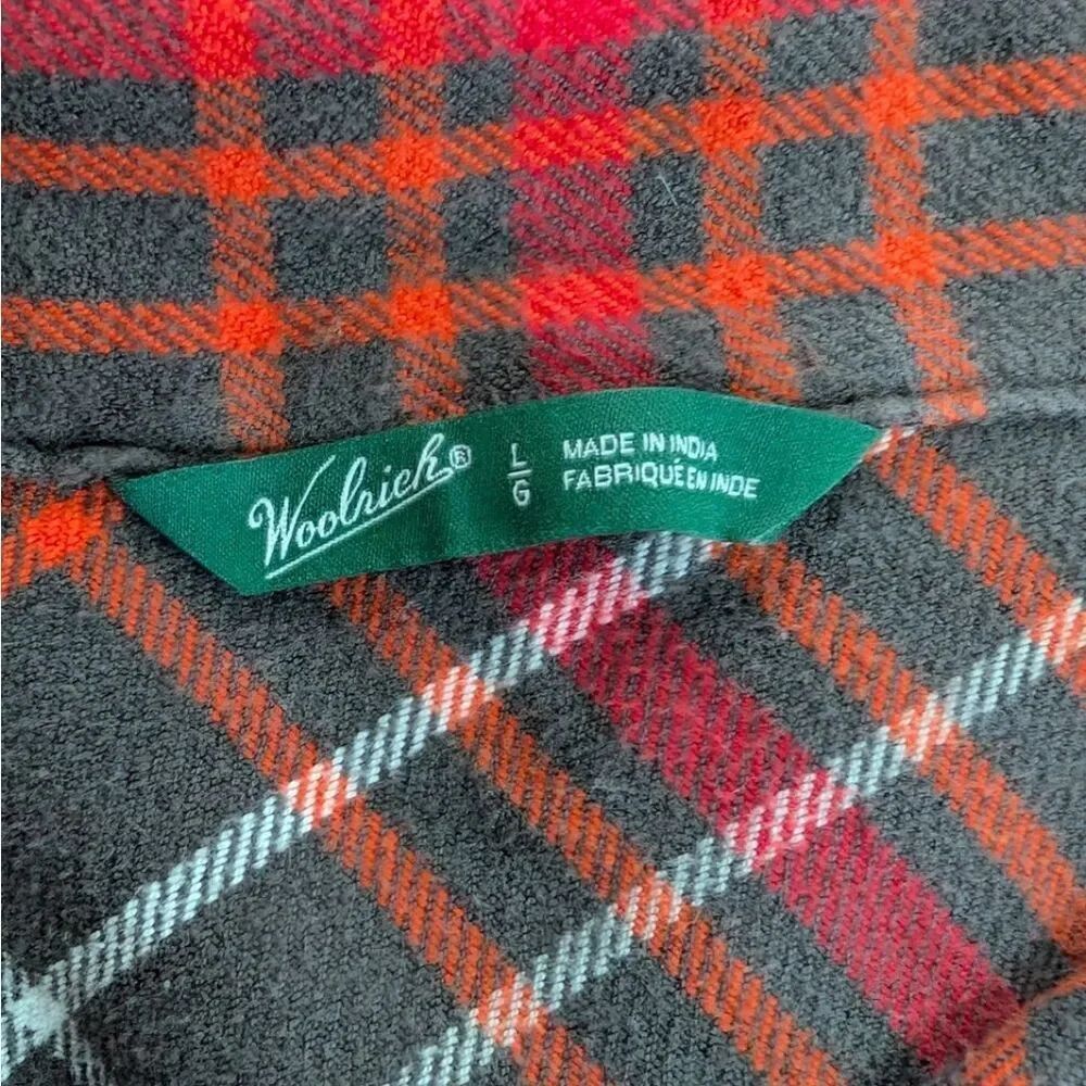 Woolrich Plaid Cabincore Outdoors Preppy Western Chore Button Down Top Shacket L - Picture 2 of 9